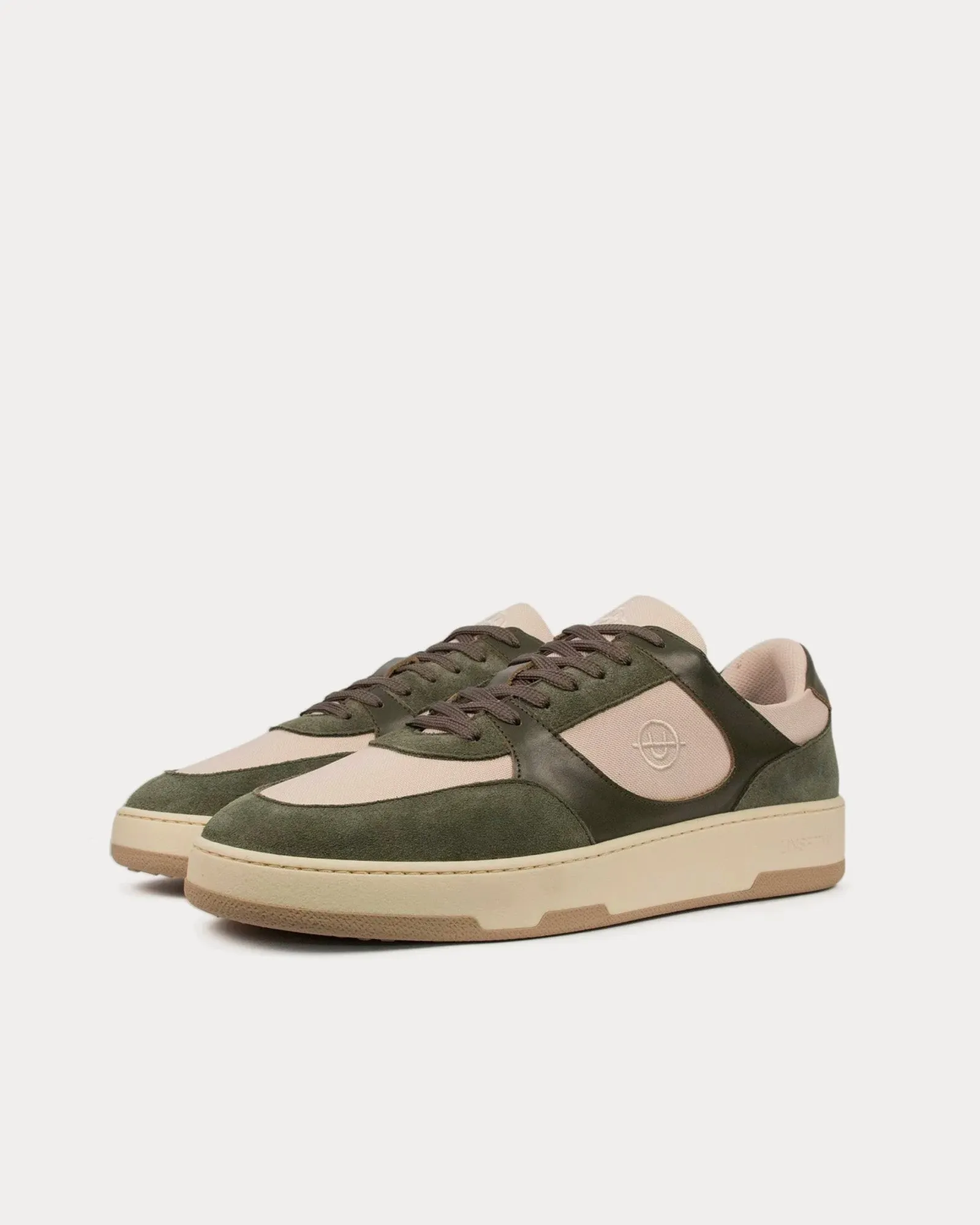 Noirmont Suede & Leather Olive Low Top Sneakers