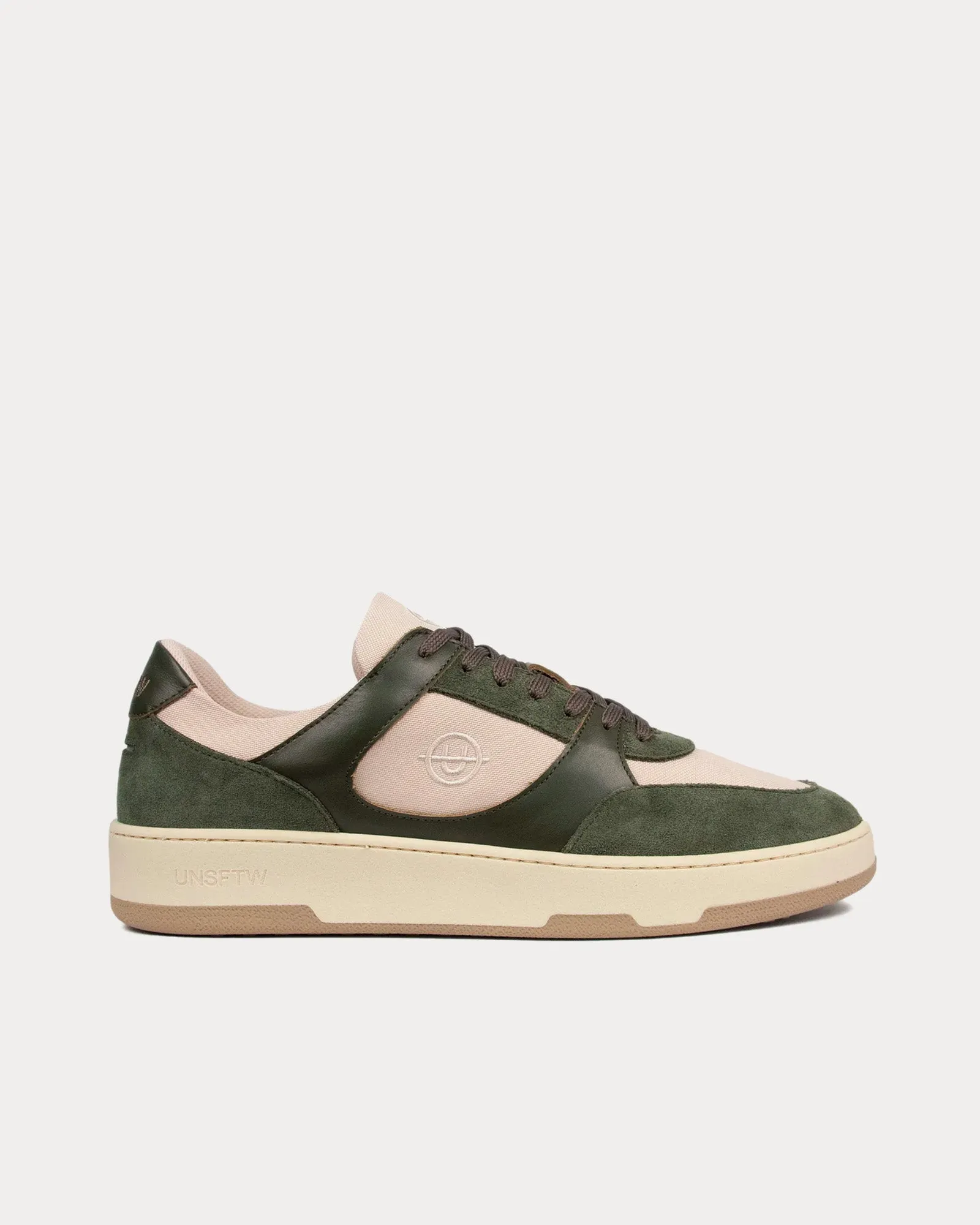 Noirmont Suede & Leather Olive Low Top Sneakers