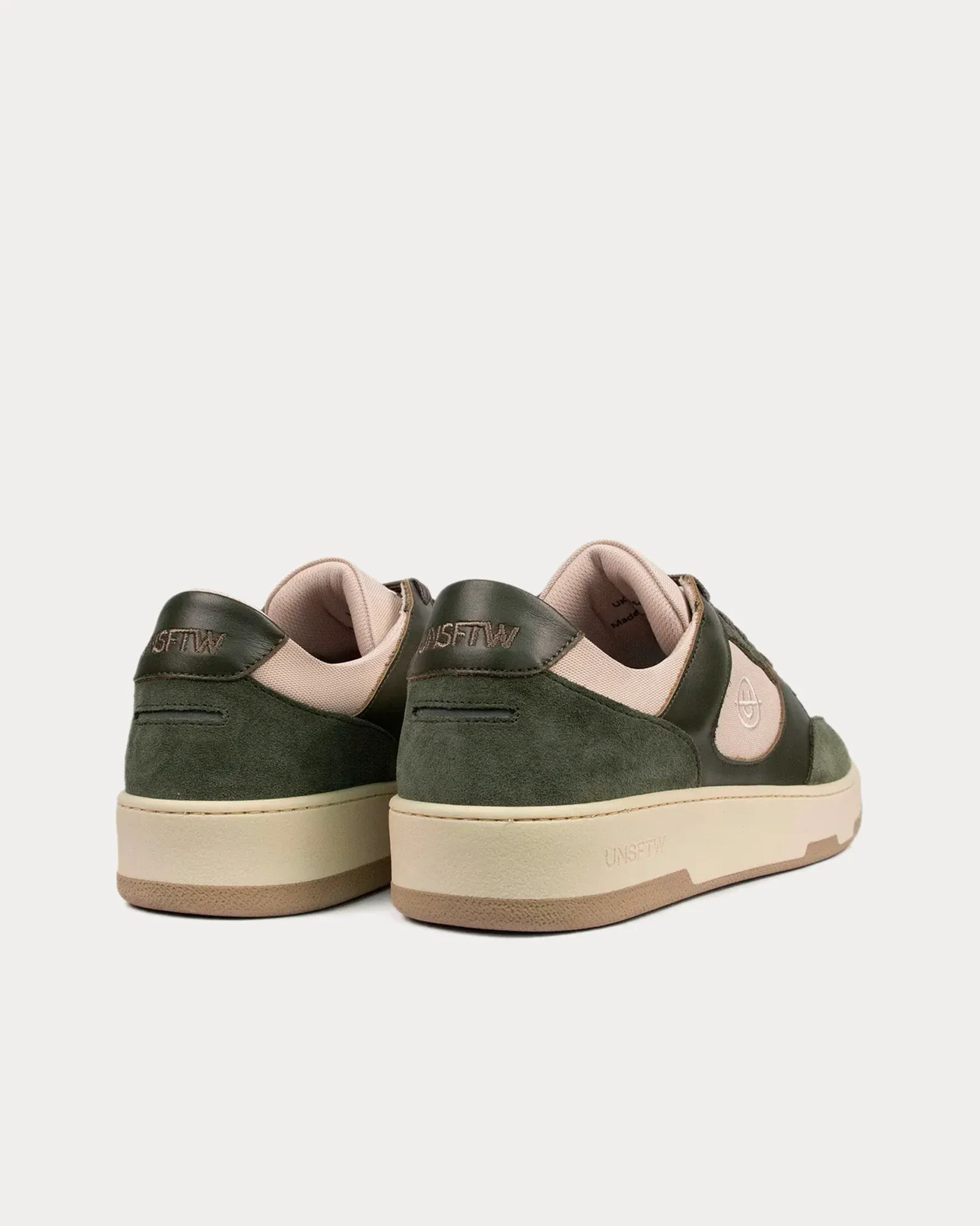 Noirmont Suede & Leather Olive Low Top Sneakers