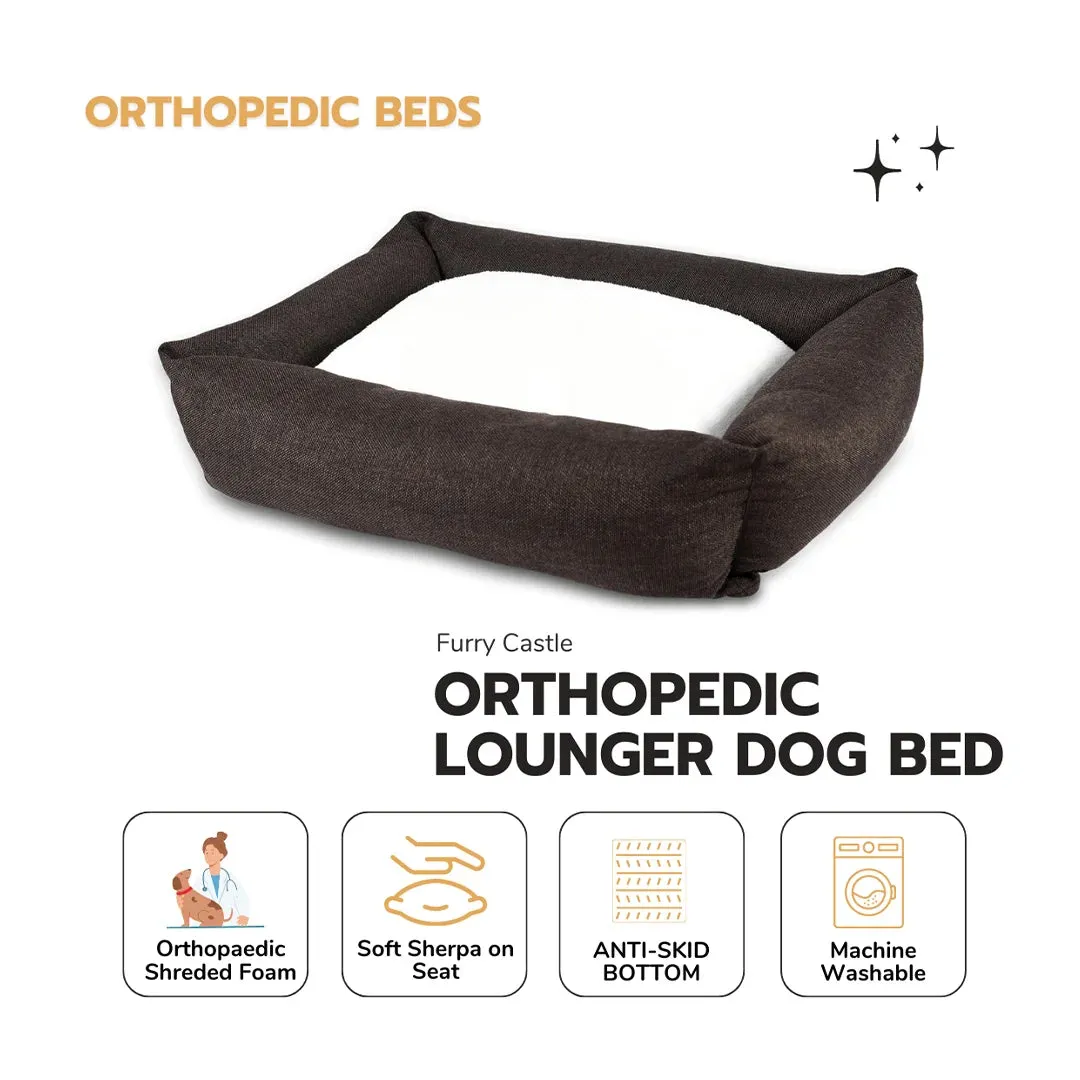 Orthopedic Lounger Dog Bed - Black