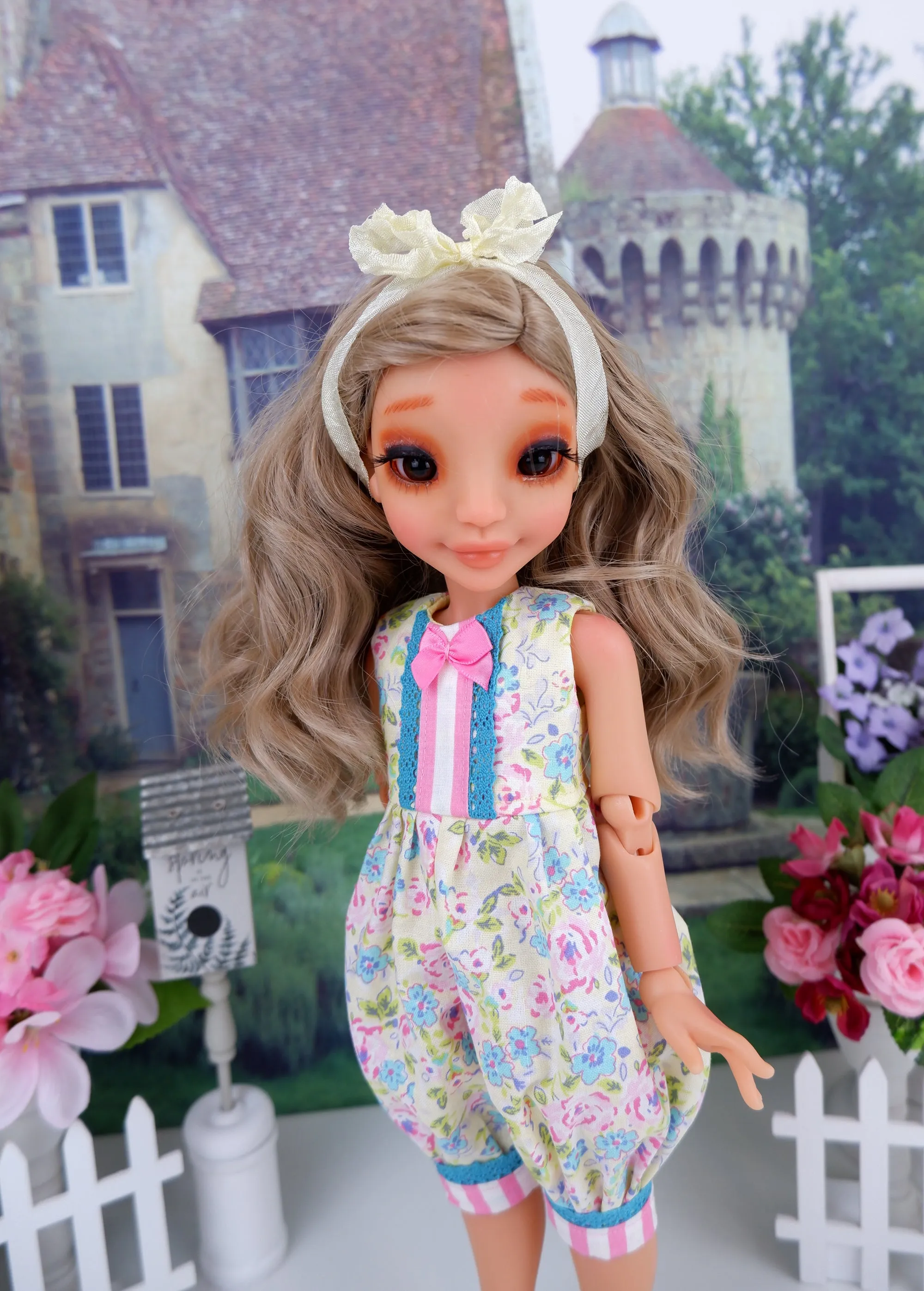 Pastel Spring - romper with tennis shoes for Ava BJD doll
