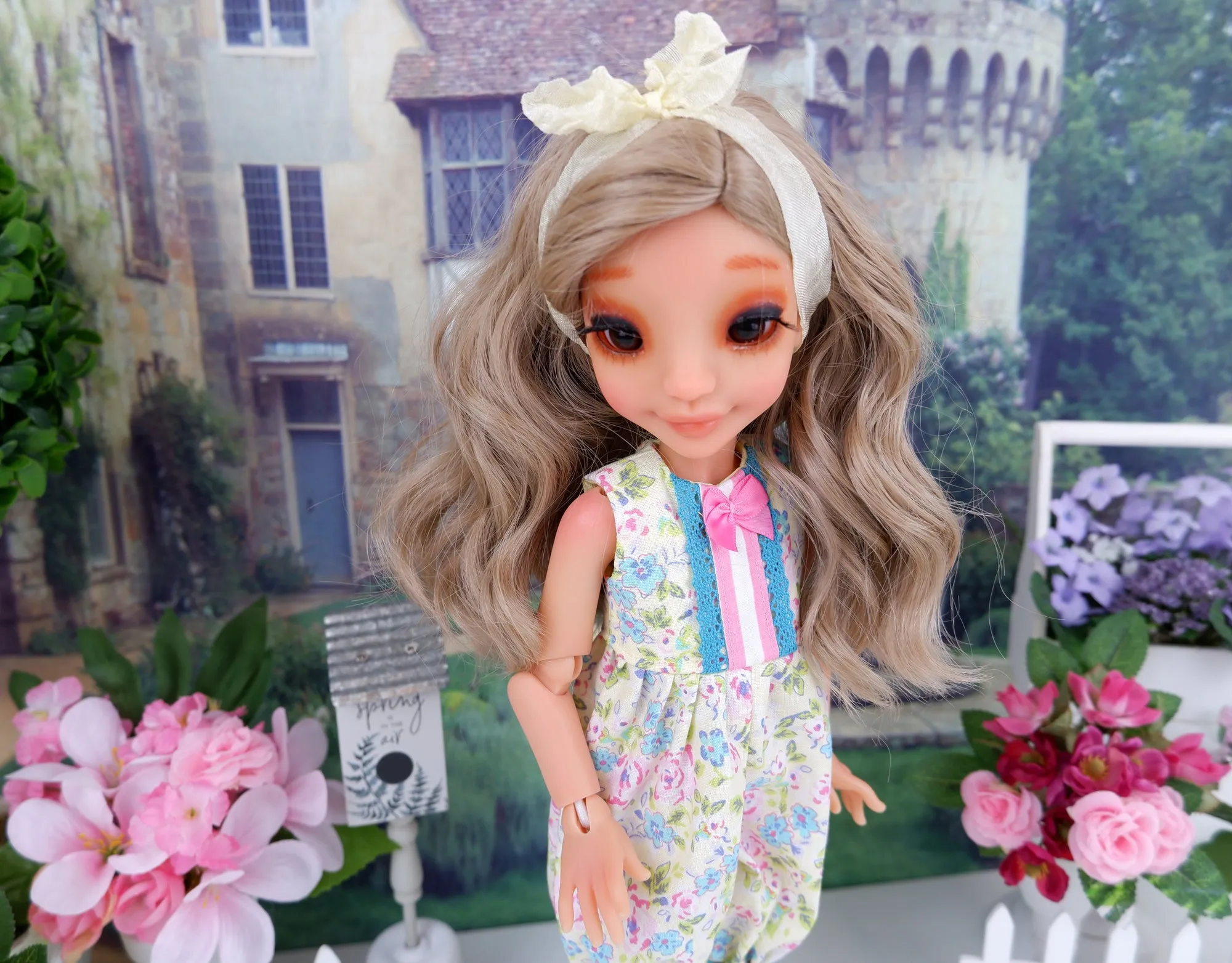 Pastel Spring - romper with tennis shoes for Ava BJD doll