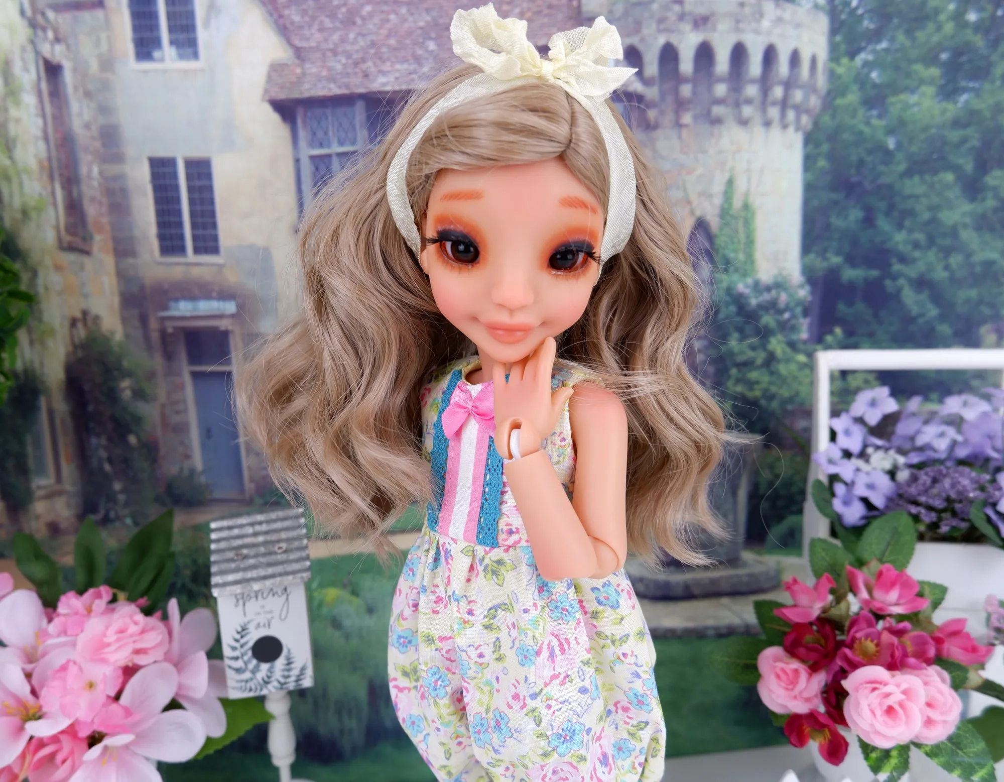 Pastel Spring - romper with tennis shoes for Ava BJD doll