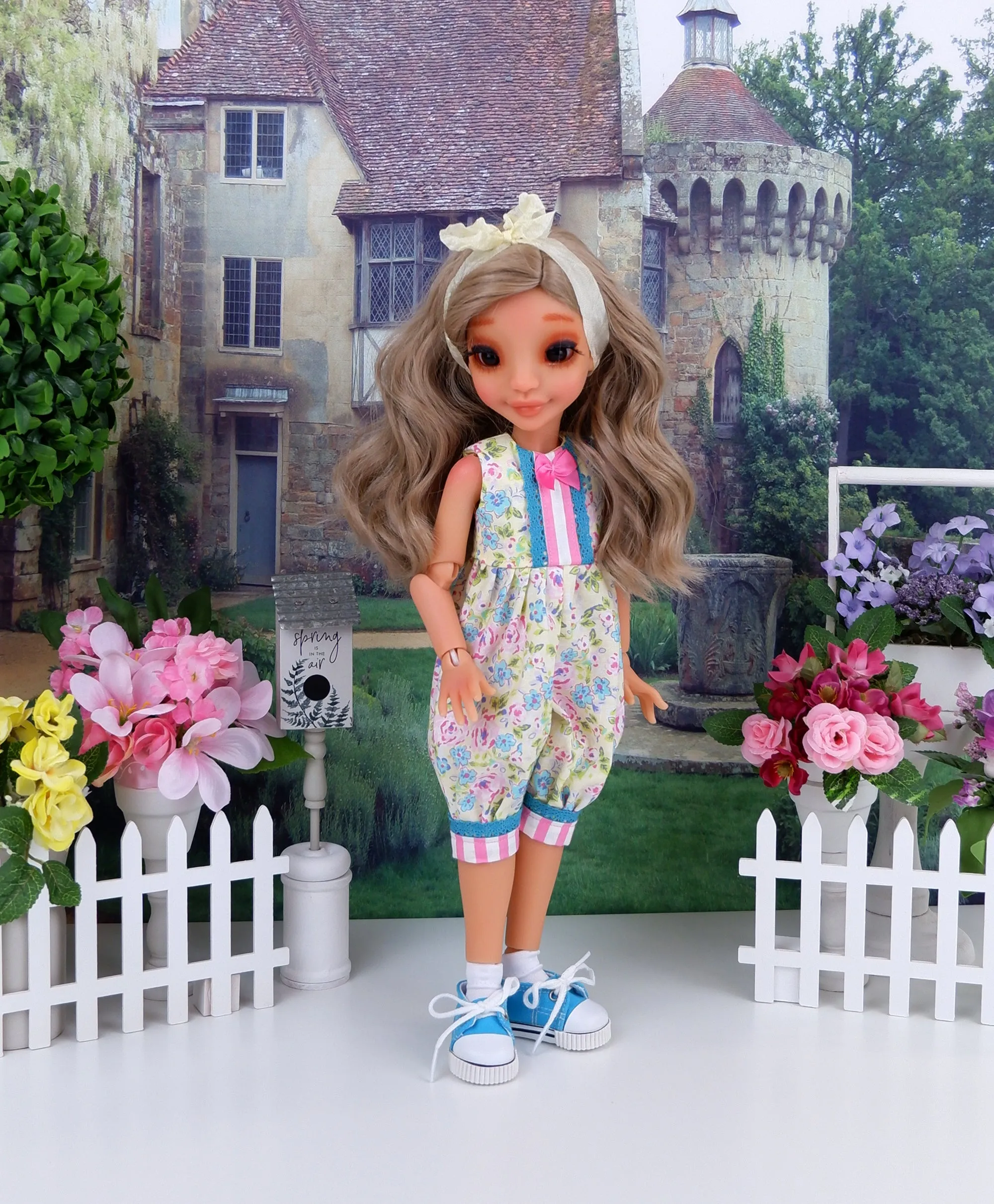 Pastel Spring - romper with tennis shoes for Ava BJD doll