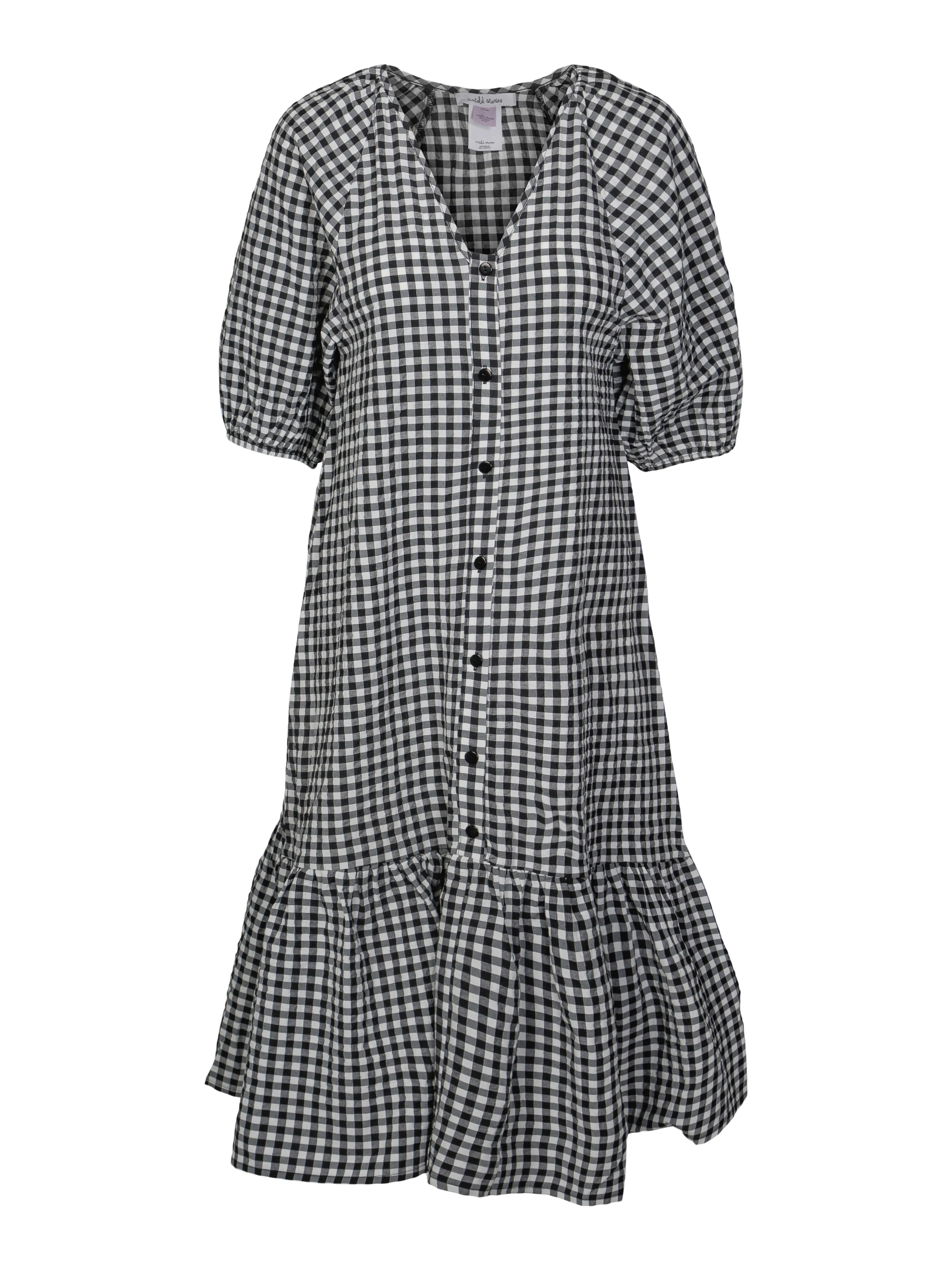 Phoebe Button Dress - Anthracite/White