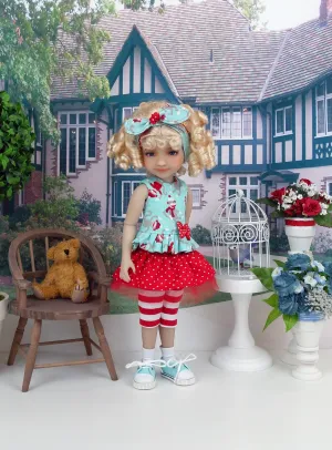 Playful Sock Monkey - top & skirt with shoes for Ruby Red Fashion Friends doll