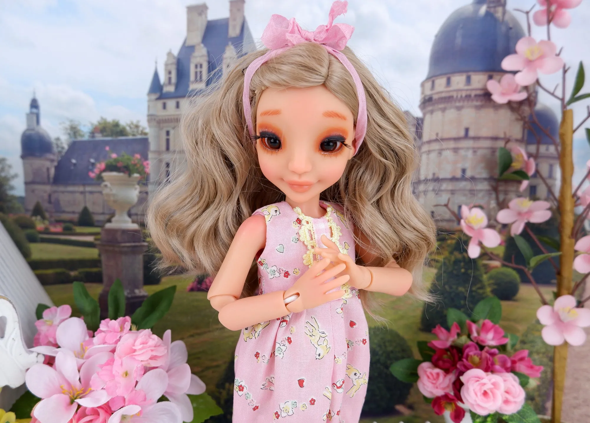 Playful Spring - romper with tennis shoes for Ava BJD doll