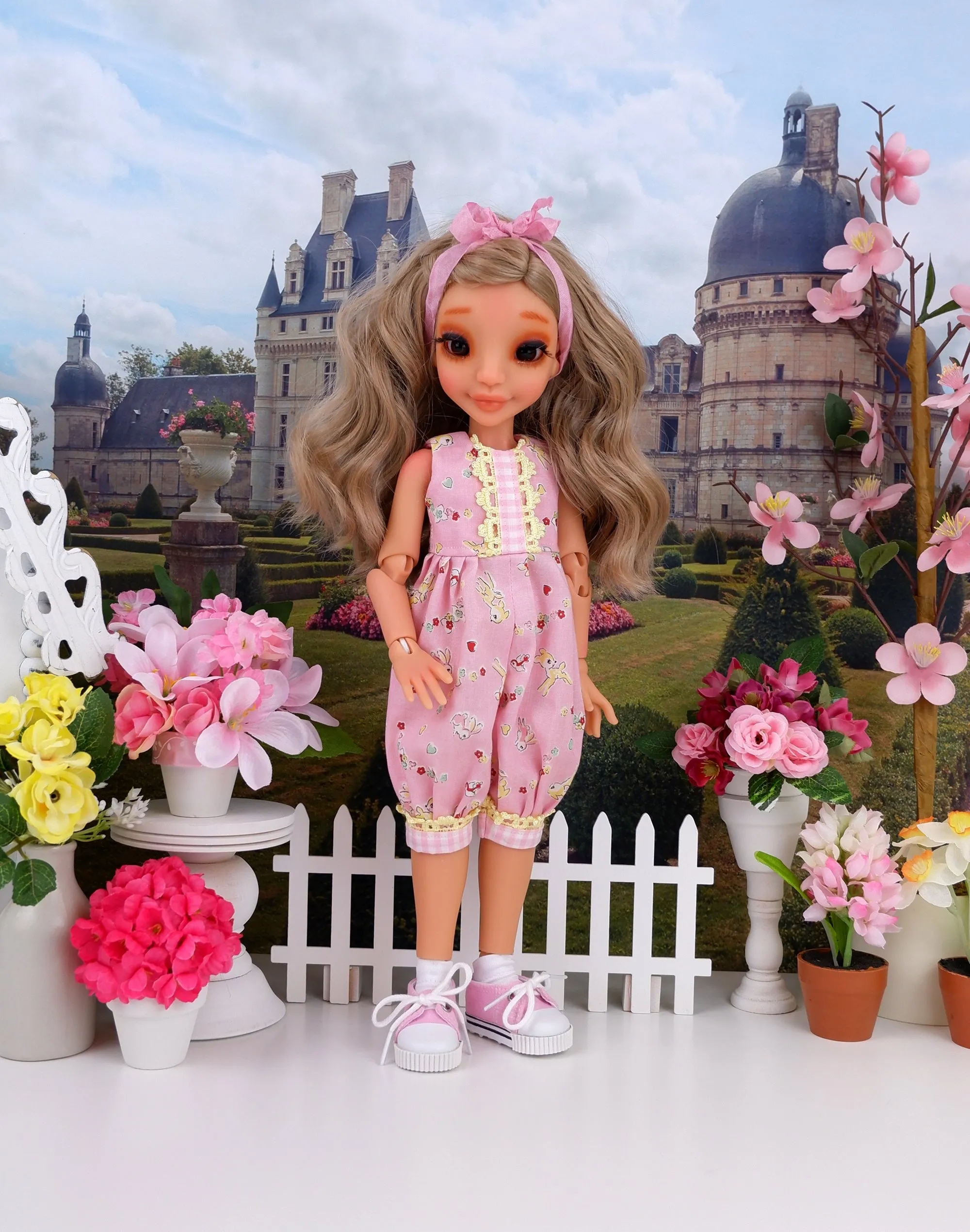 Playful Spring - romper with tennis shoes for Ava BJD doll