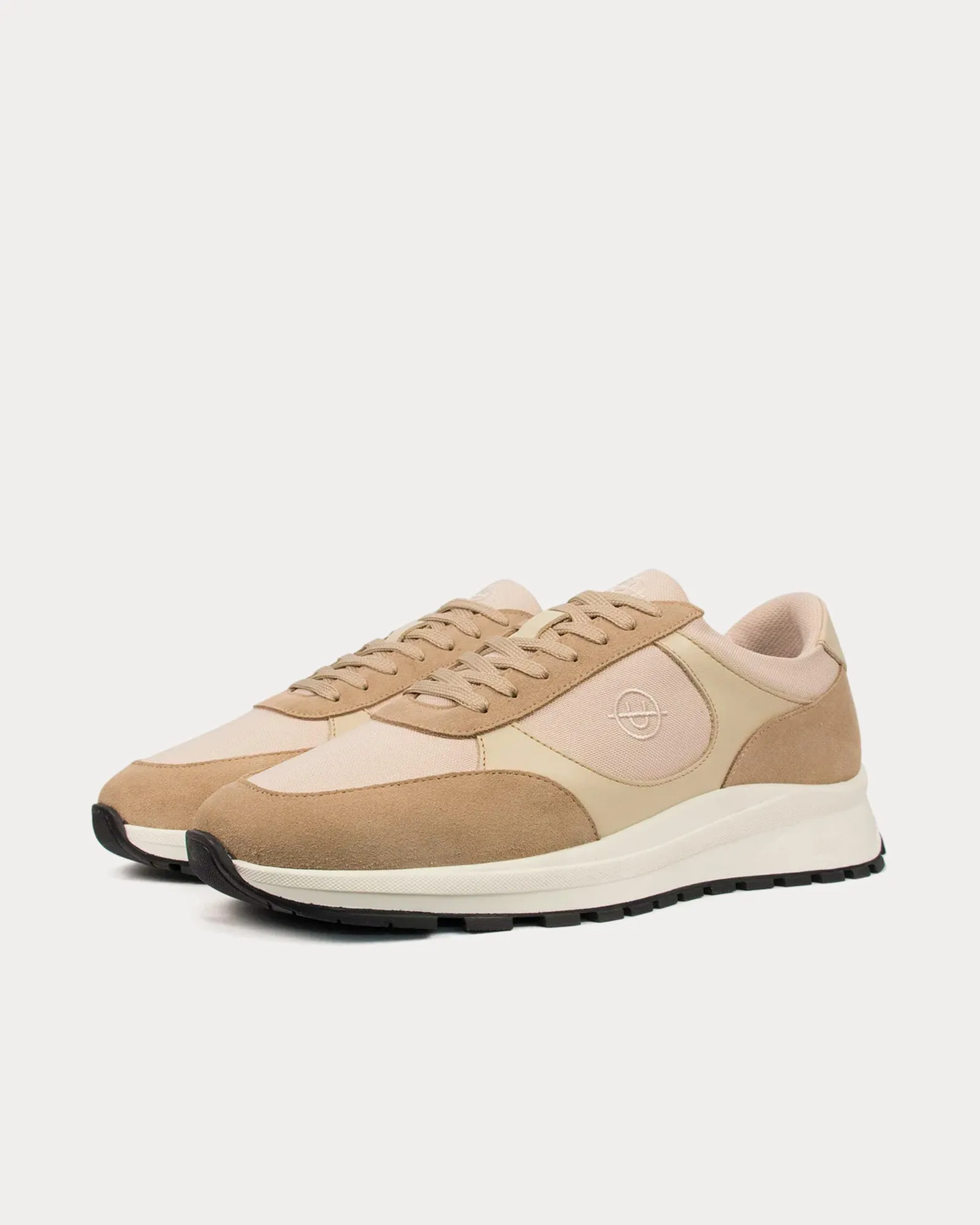 Plemont Leather & Suede Beige / Taupe Low Top Sneakers
