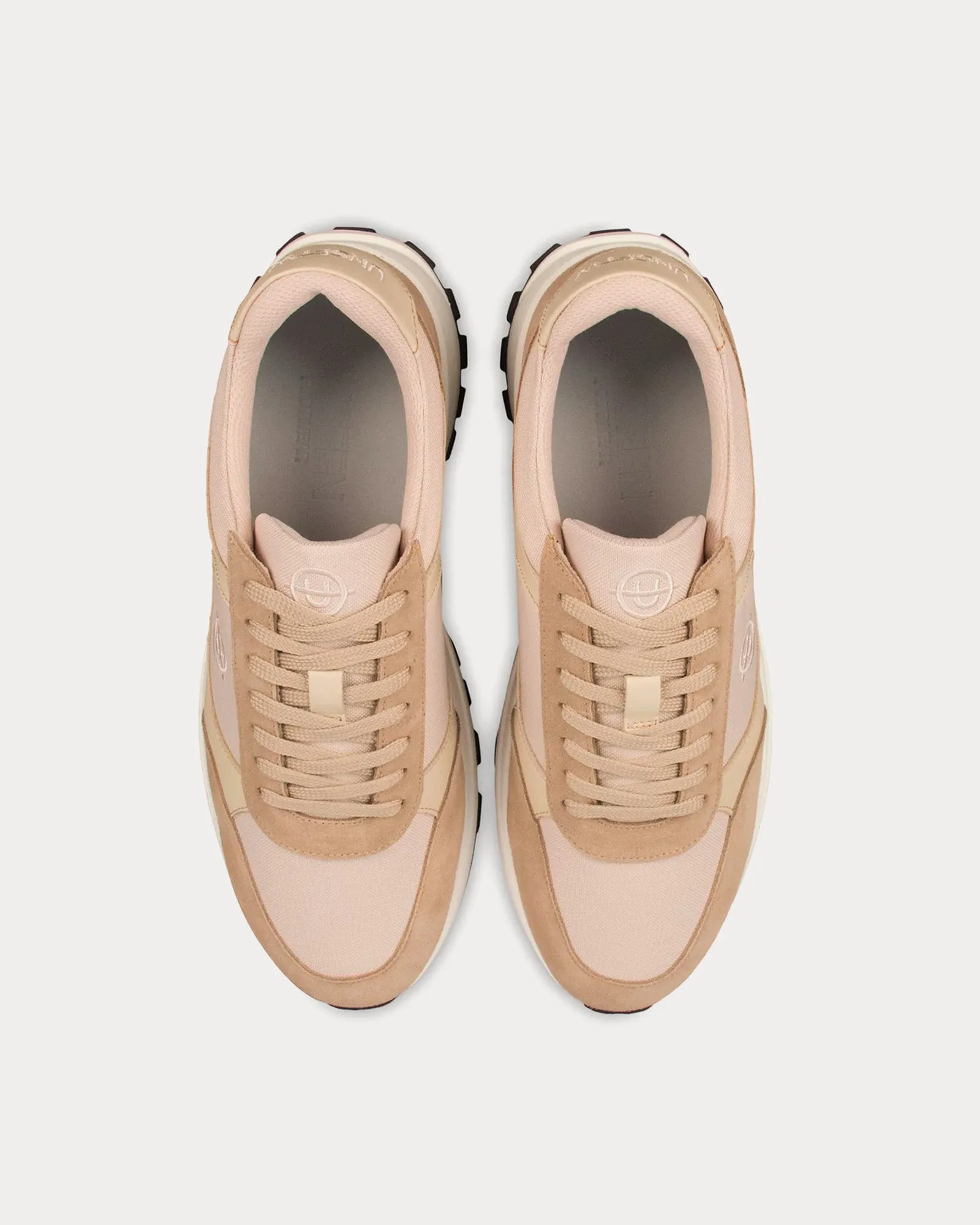 Plemont Leather & Suede Beige / Taupe Low Top Sneakers