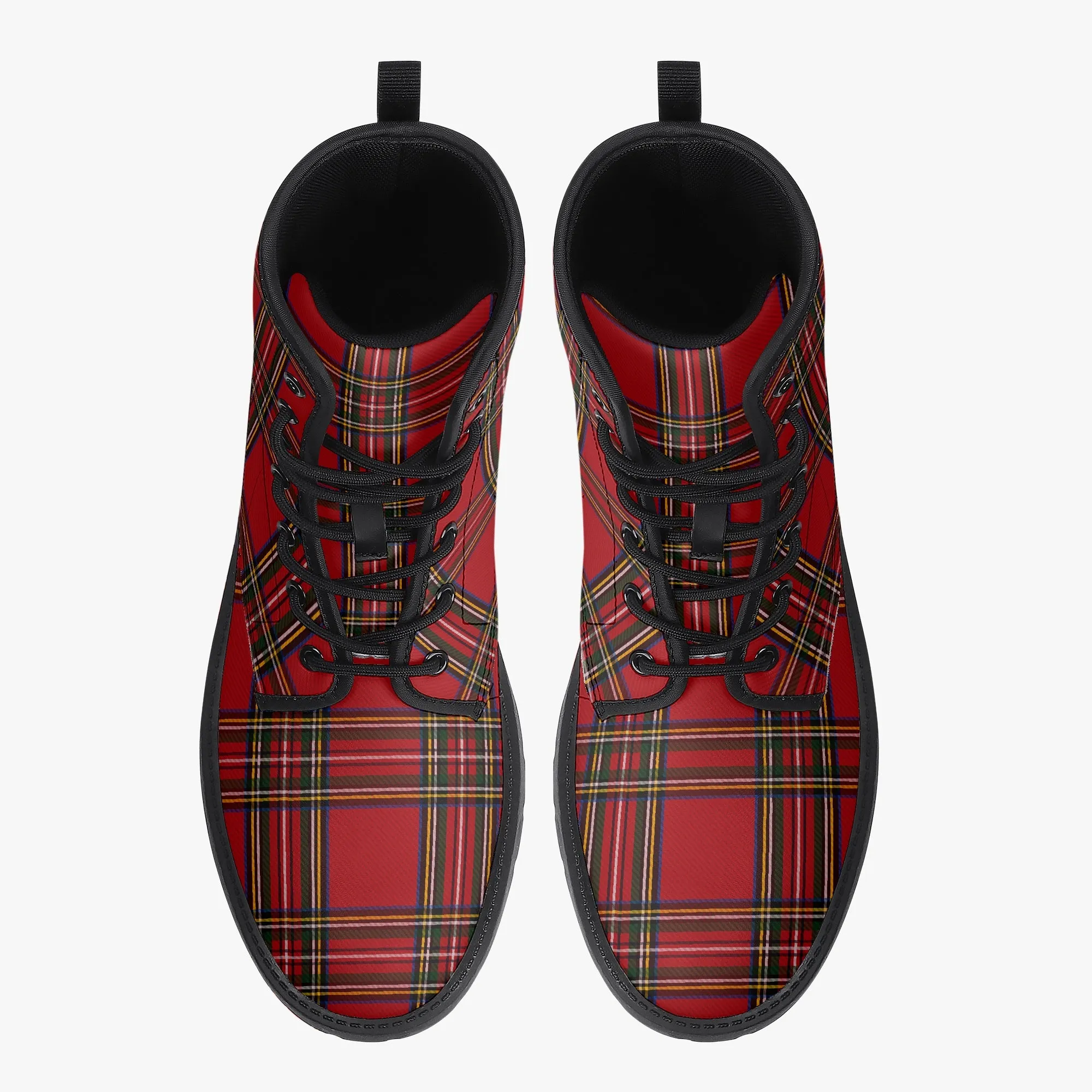 Red Tartan Combat Boots - Royal Stewart Tartan Boots (JPRTAR)