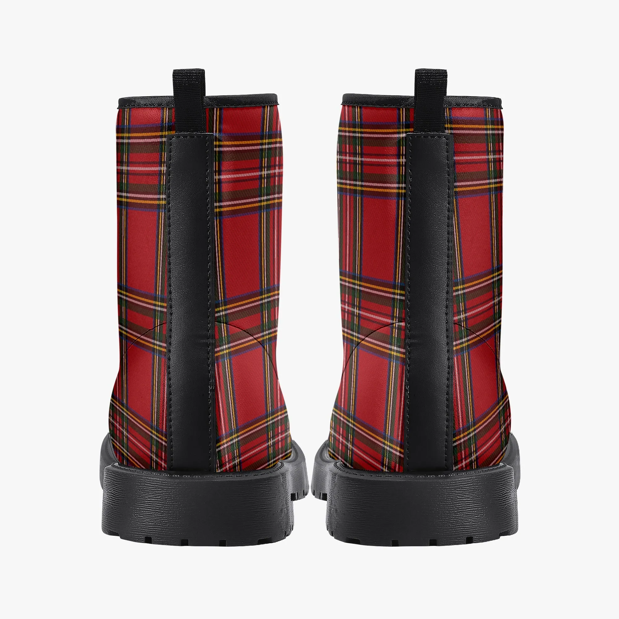 Red Tartan Combat Boots - Royal Stewart Tartan Boots (JPRTAR)