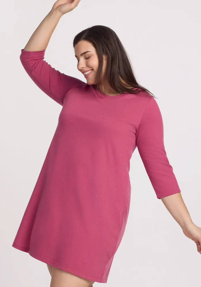 Rissa A Line Dress - Mulberry