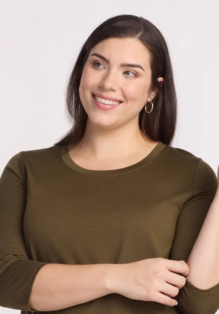 Rissa A Line Dress - Olive Leaf