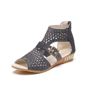 Rivet Embellished Flat Sandals - Women's Footwear