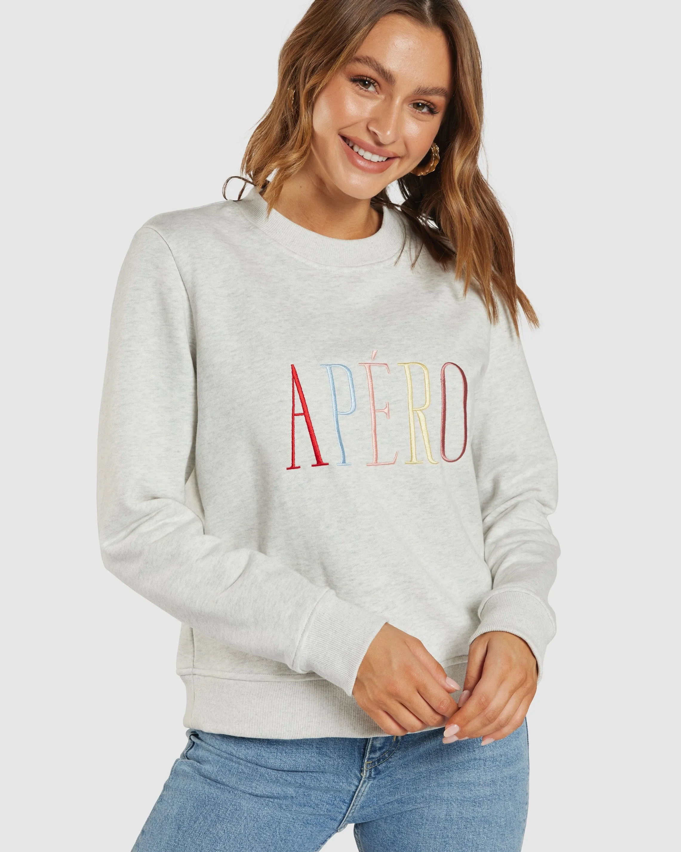 Riviera Embroidered Jumper- Grey