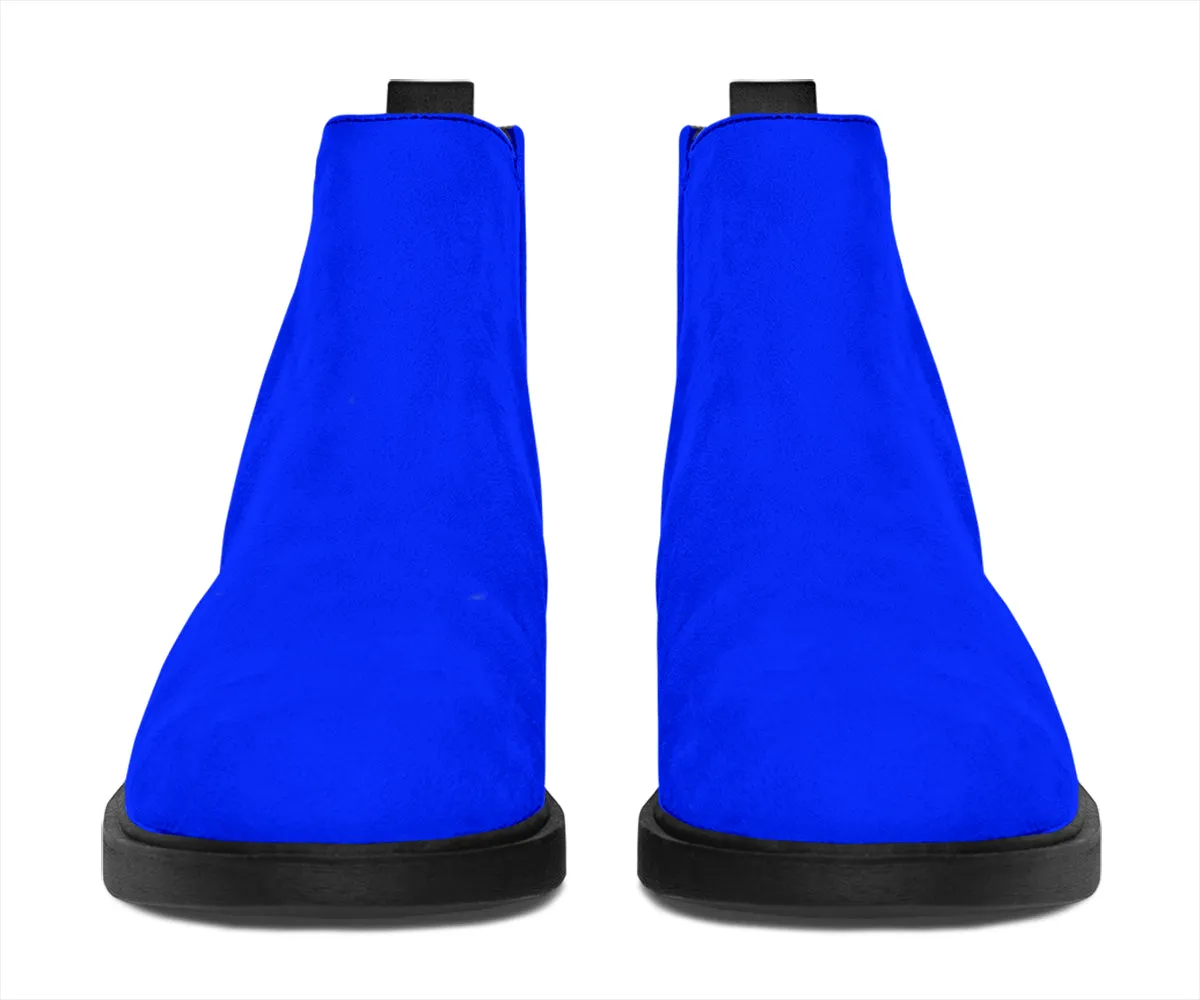 Royal Blue Suede Boots - READY TO SHIP