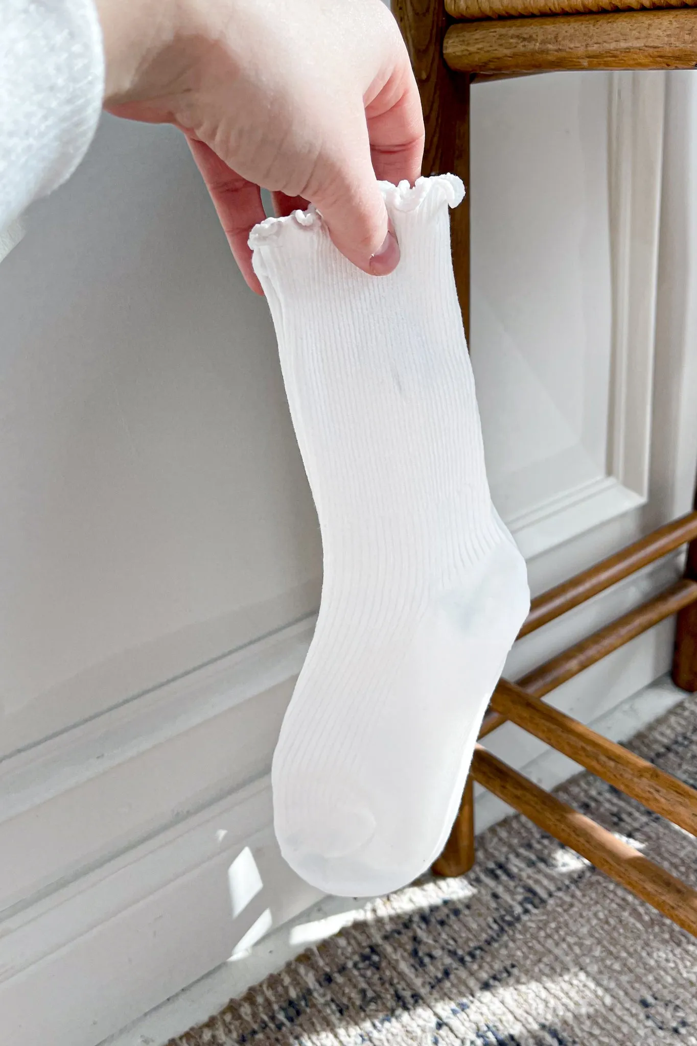Ruffled Solid Long Socks