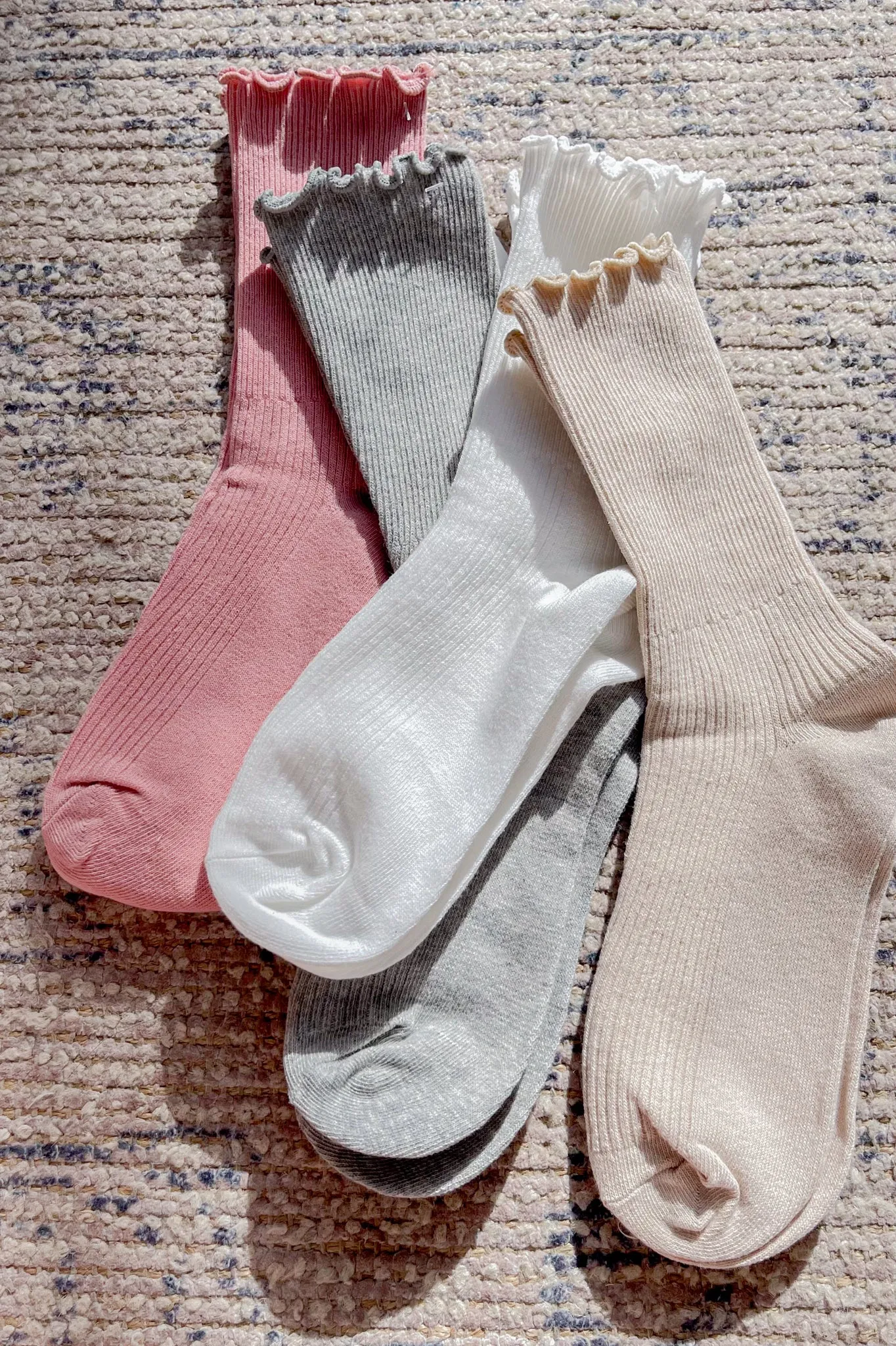 Ruffled Solid Long Socks