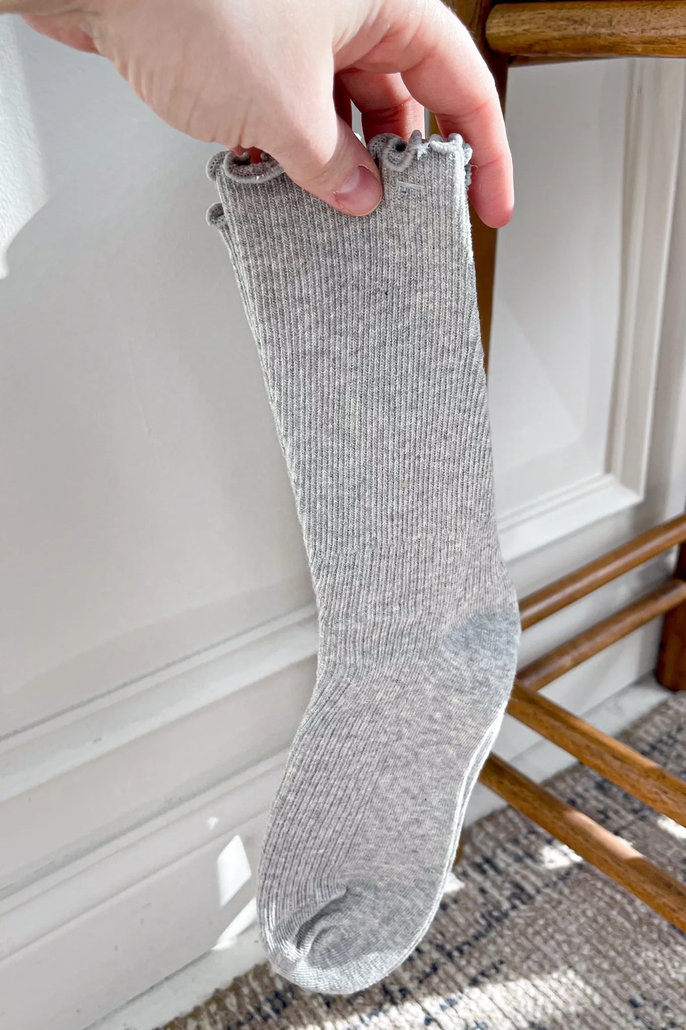Ruffled Solid Long Socks