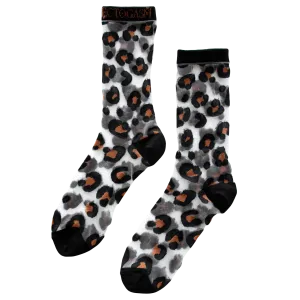 Sheer Leopard Print Socks