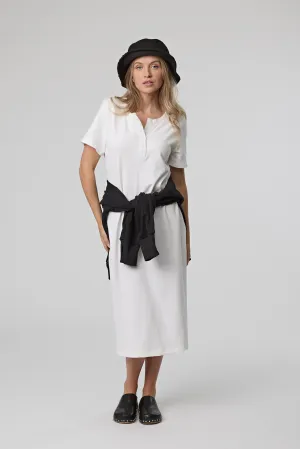 Short Sleeve Muse Henley Dress - Cloud