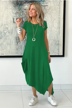 Short Sleeves Total Comfort Dress - Green