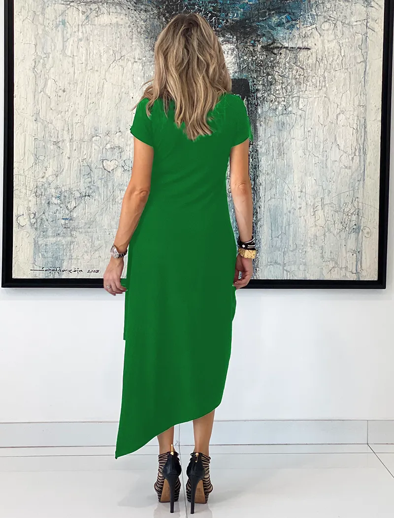 Short Sleeves Total Comfort Dress - Green