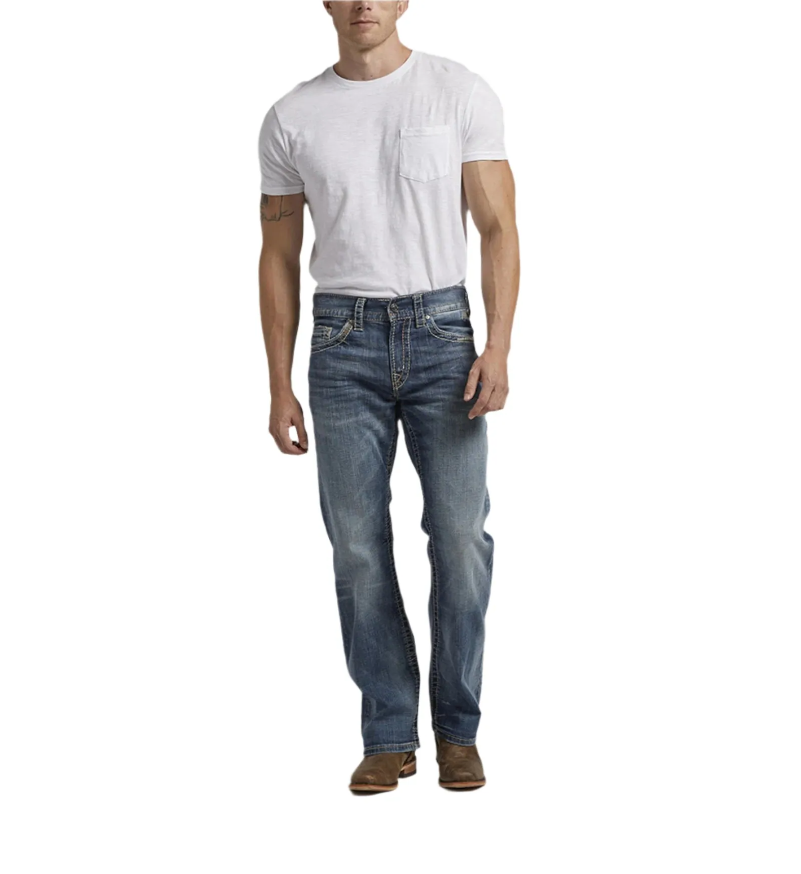 Silver Men Zac Relaxed Fit Straight Leg Jeans M42408LD191