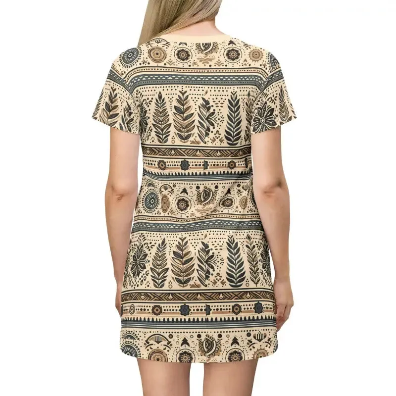 Stylish Trees Pattern t Shirt Dress for Nature Lovers