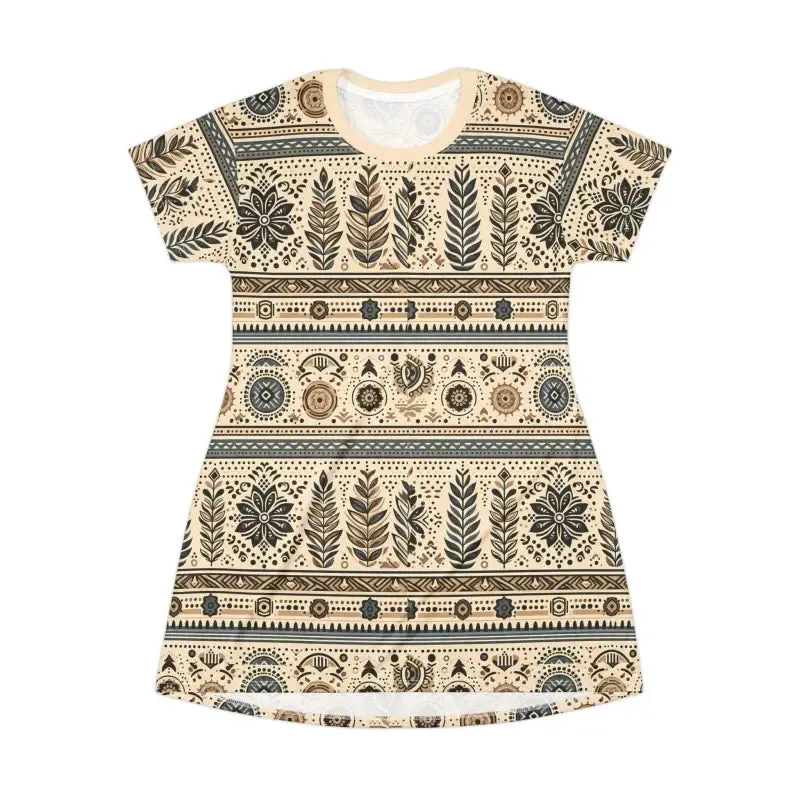 Stylish Trees Pattern t Shirt Dress for Nature Lovers