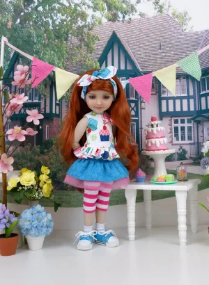 Sweet Cupcakes - top & skirt with shoes for Ruby Red Fashion Friends doll