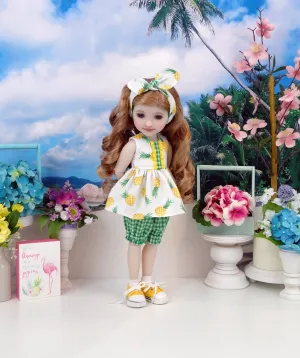 Sweet Pineapple - top & bloomers with shoes for Ruby Red Fashion Friends doll