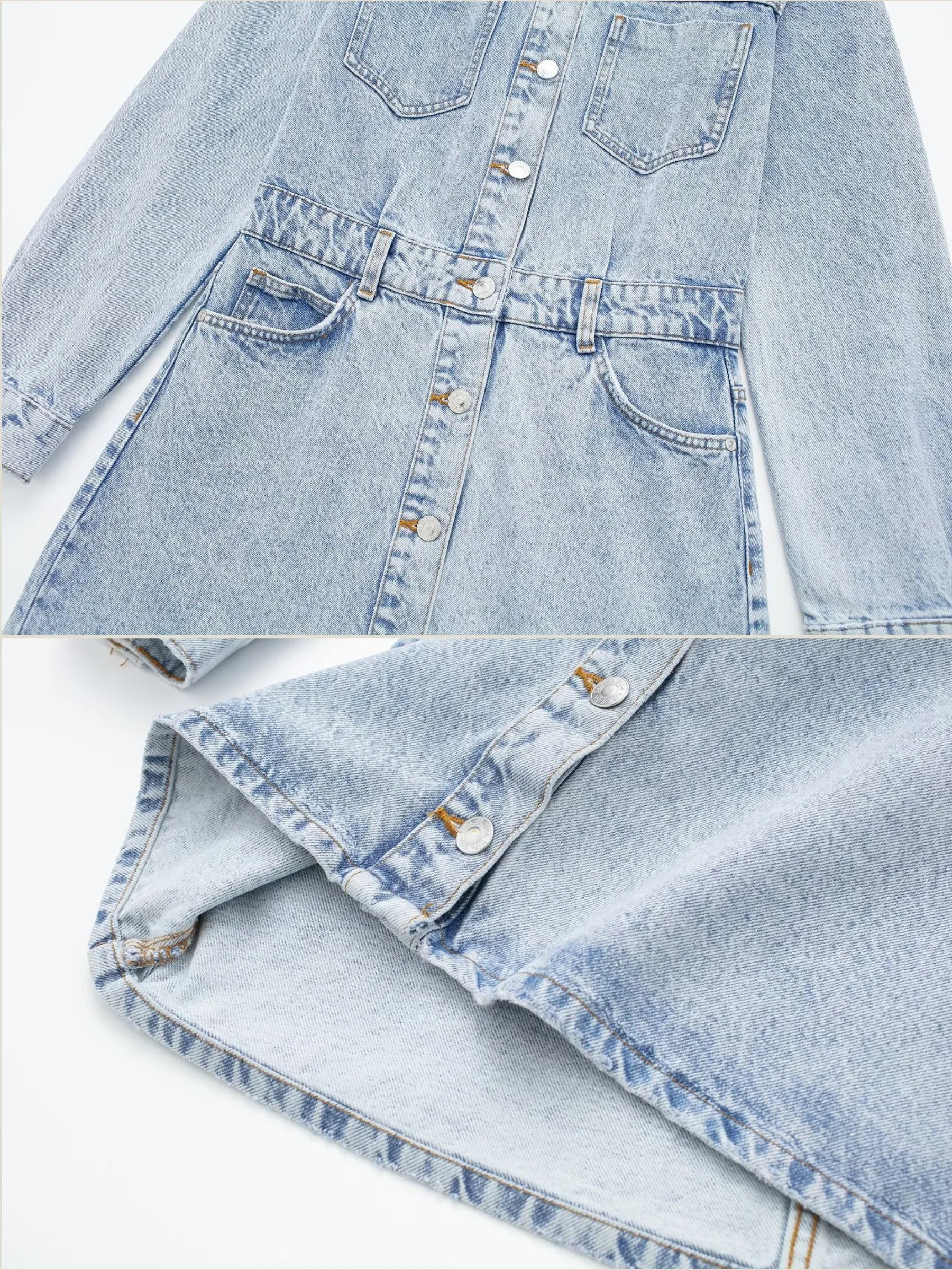 Tulip Long Sleeve Denim Mini Dress