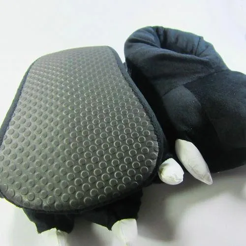 Unisex Animal Panda Black Pig cosplay Kigurumi fleece slippers shoes