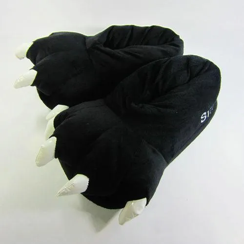 Unisex Animal Panda Black Pig cosplay Kigurumi fleece slippers shoes