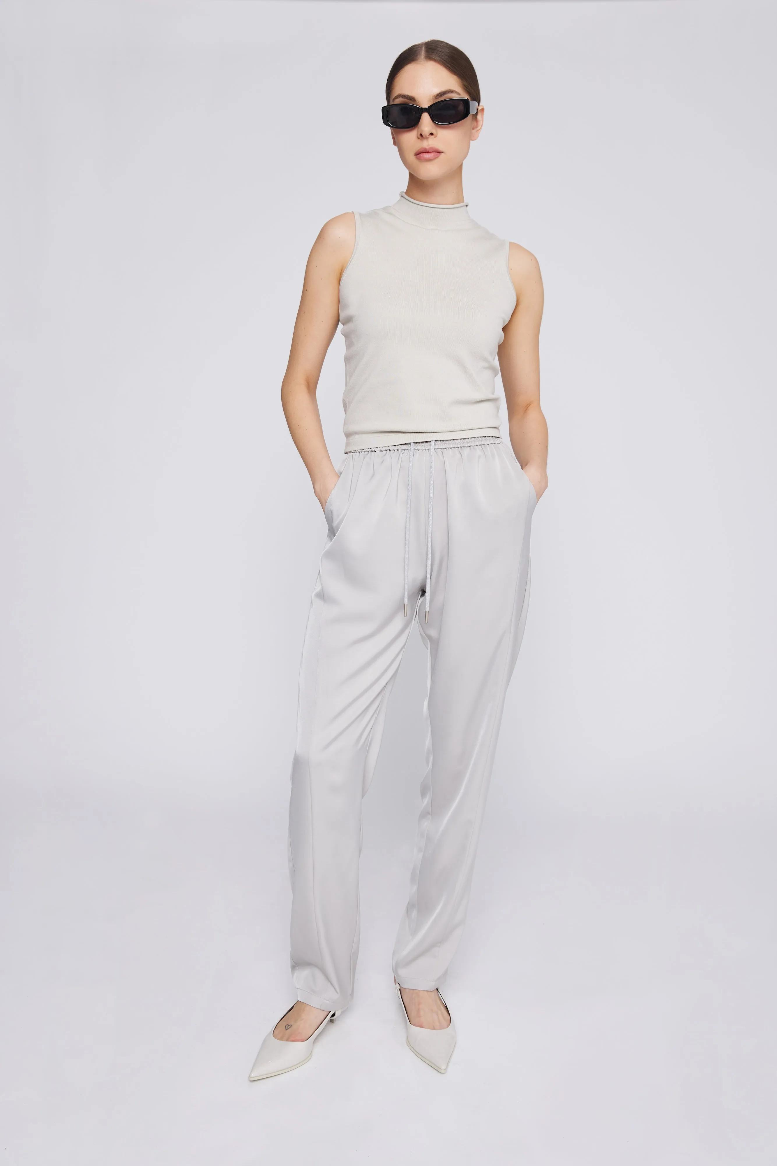 Vera Satin Jogger Silver