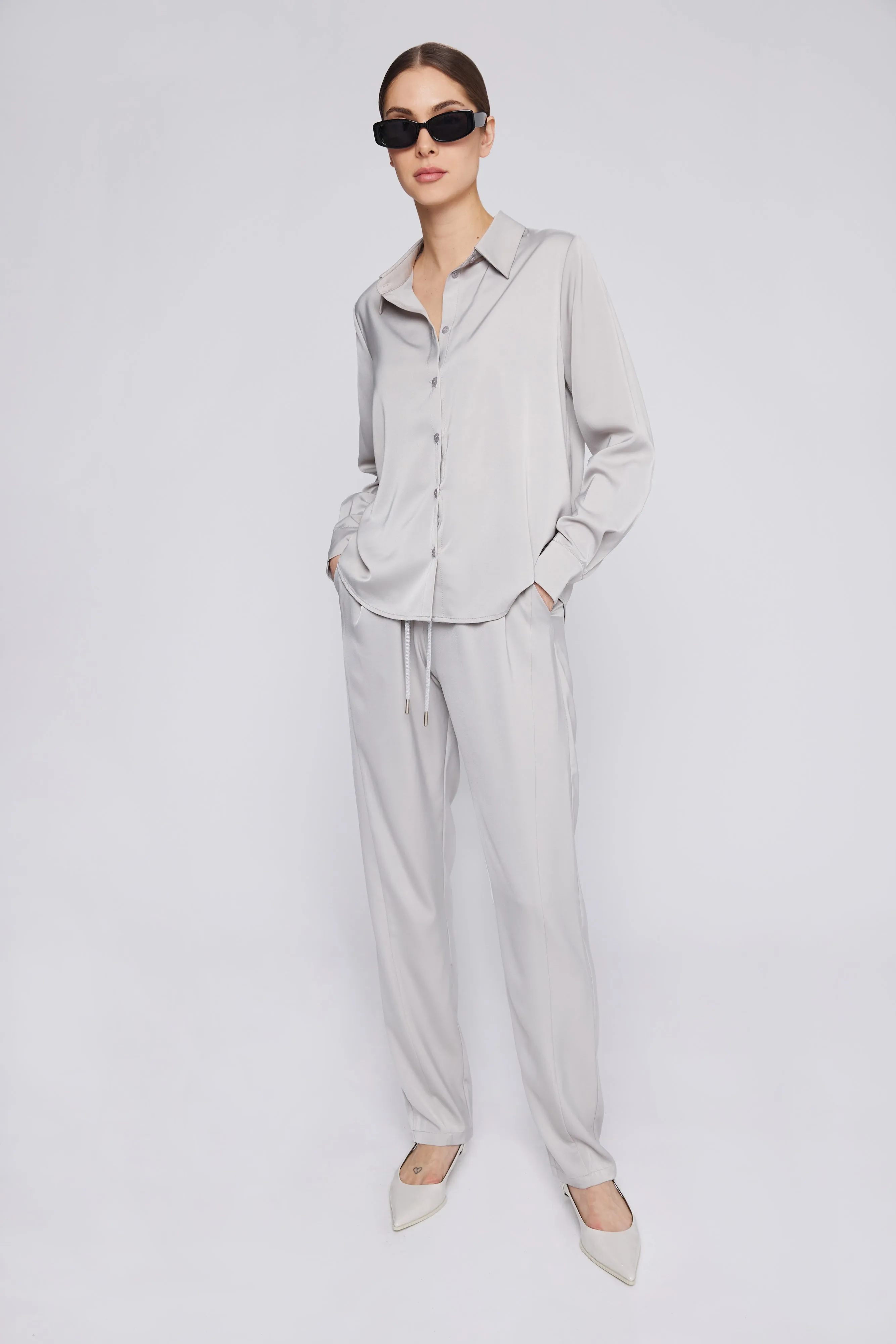 Vera Satin Jogger Silver