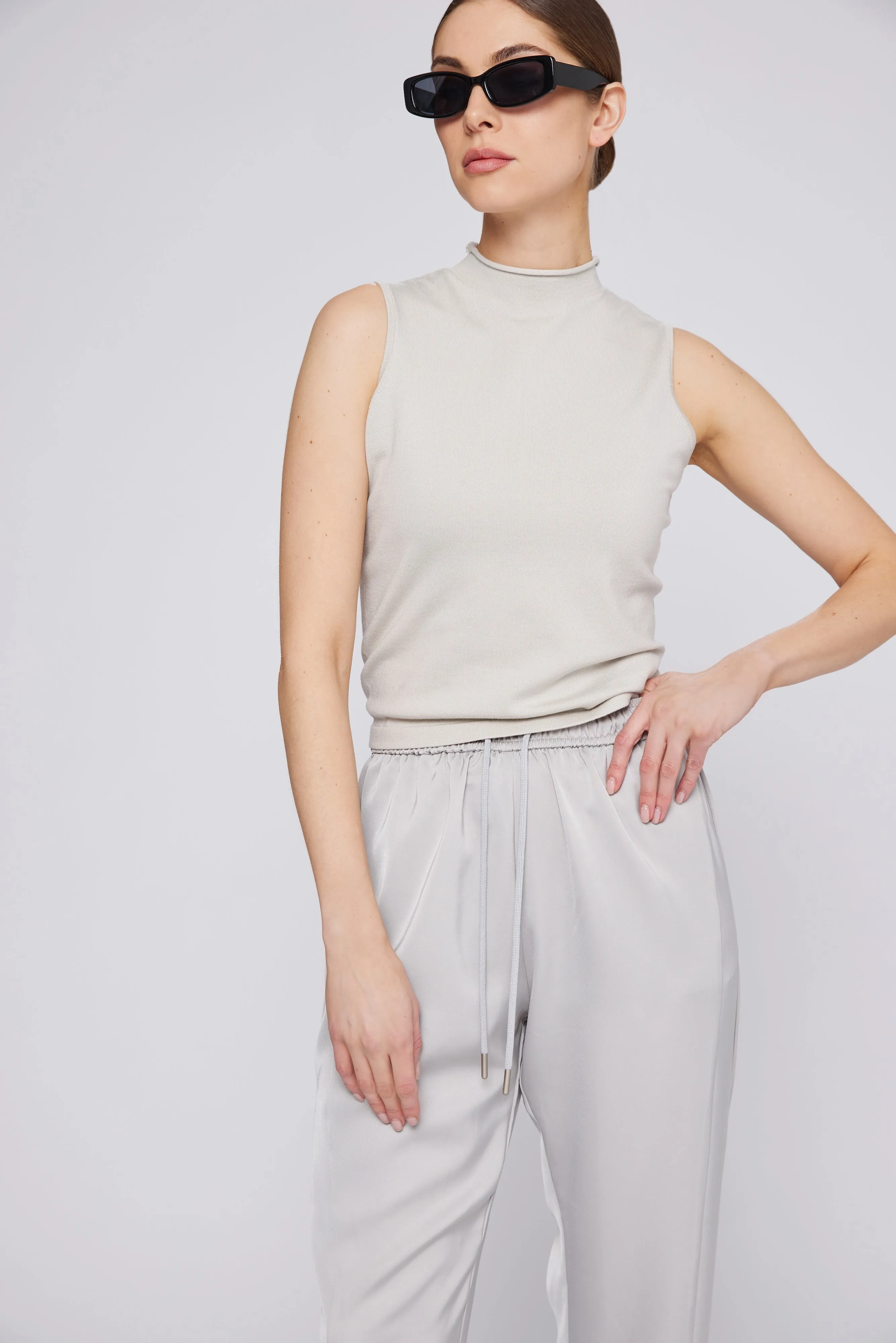 Vera Satin Jogger Silver
