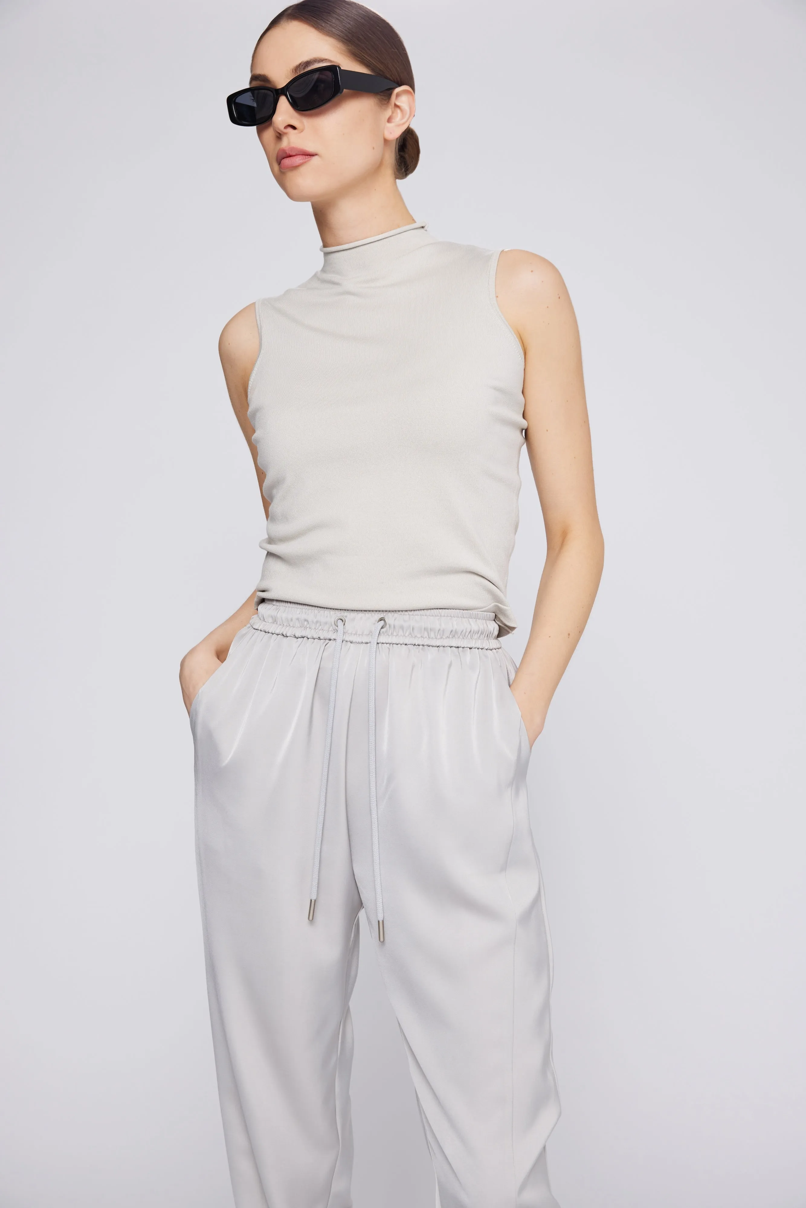 Vera Satin Jogger Silver