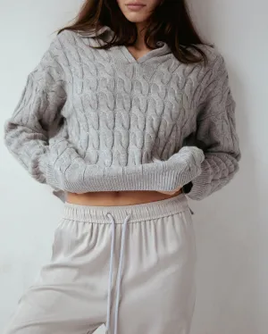 Vera Satin Jogger Silver