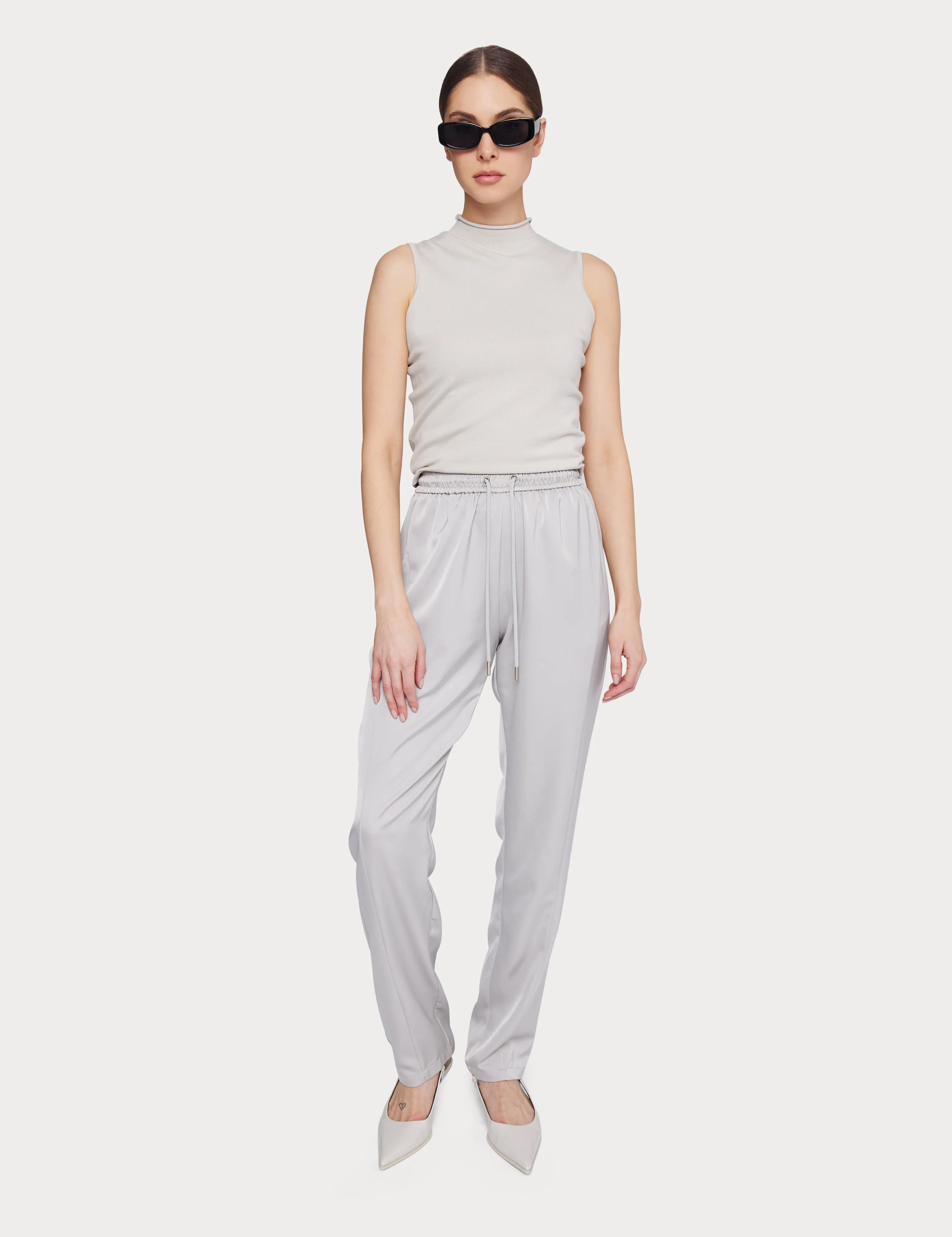 Vera Satin Jogger Silver