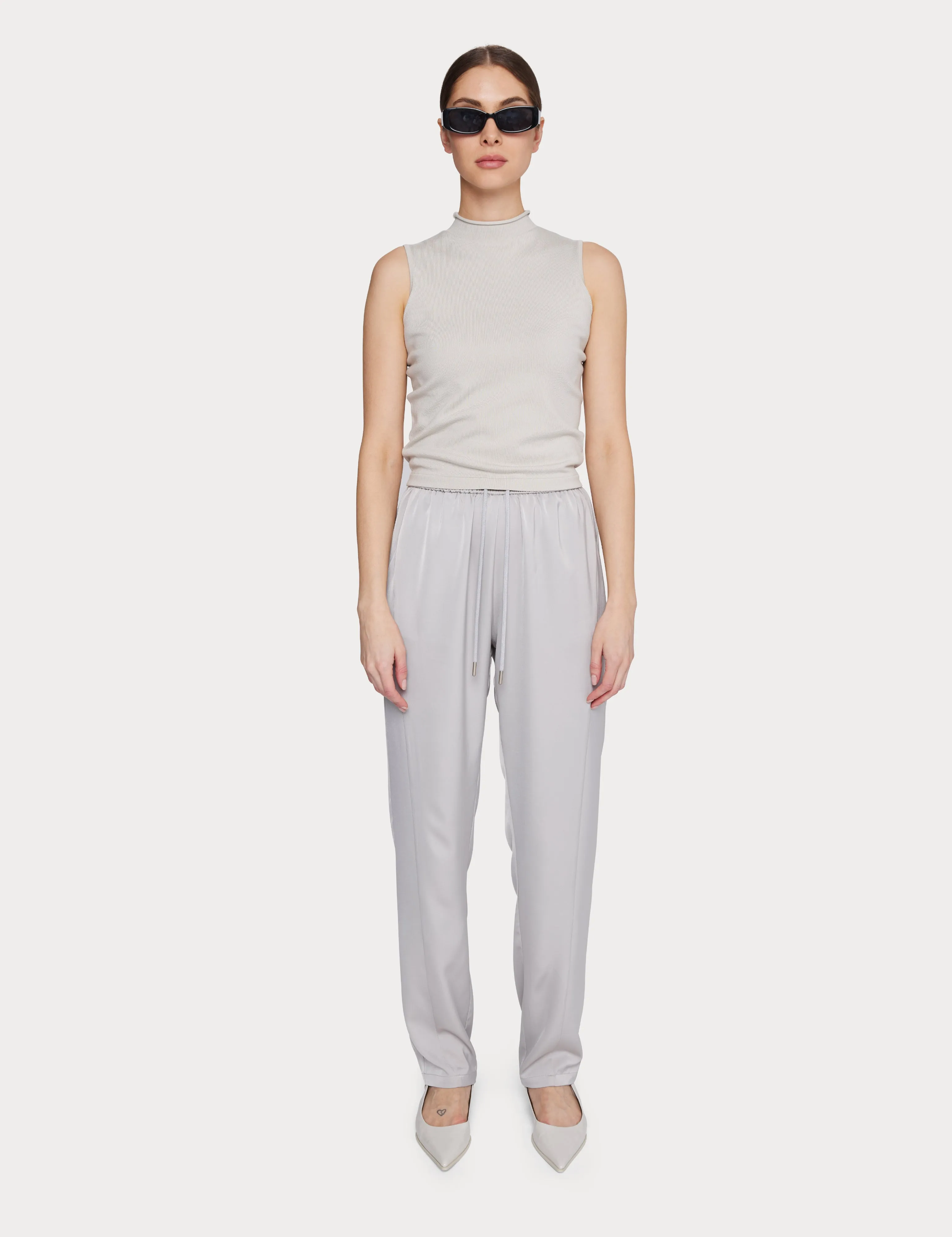Vera Satin Jogger Silver
