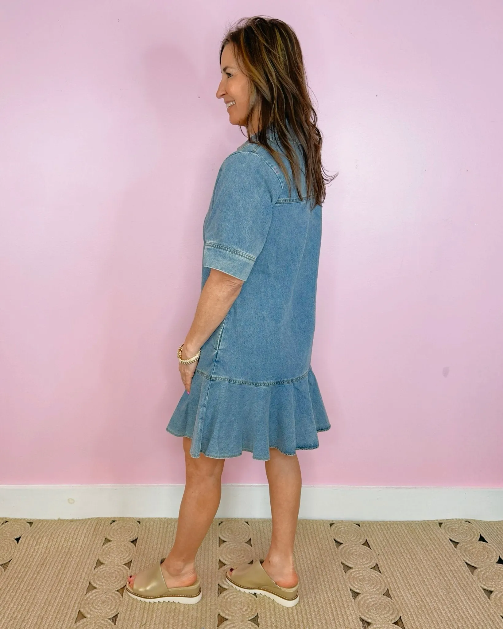 Vintage Charm Denim Dress