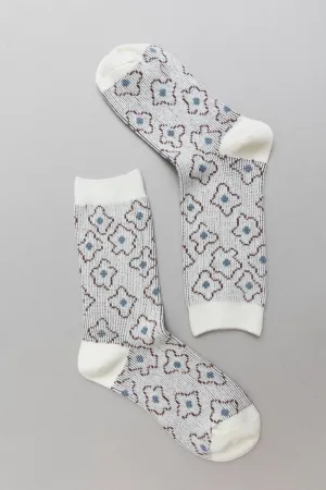 Vintage Floral Patterned Crew Socks