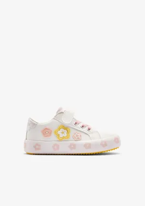 White / Multi Flowers Sneakers