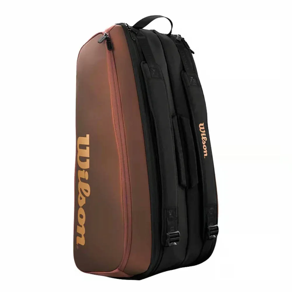WILSON Super Tour Pro Staff V14 9R Tennis Kit Bag (Black/Brown)