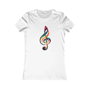 Women Favorite Tee with Music Note Vibe