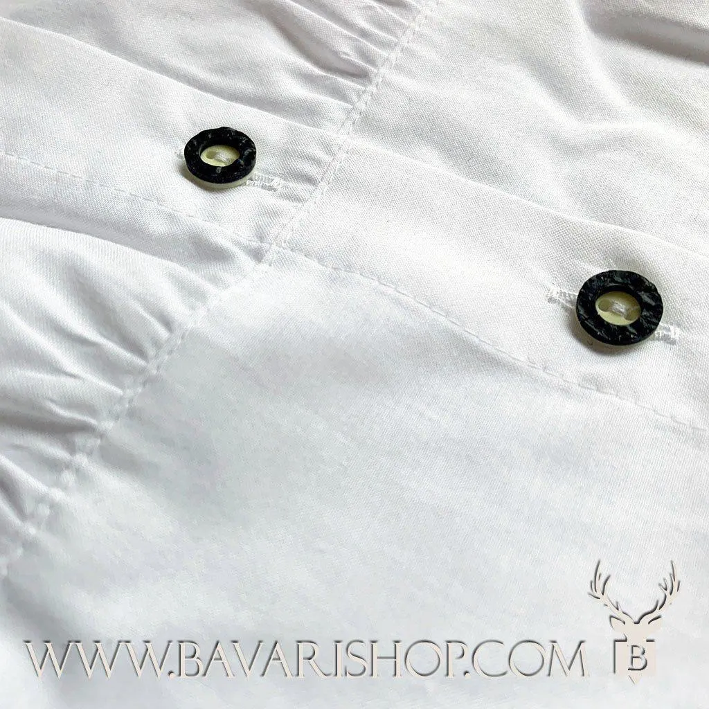 Women's Carmen style Bavarian blouse "Micha" with buttons - White