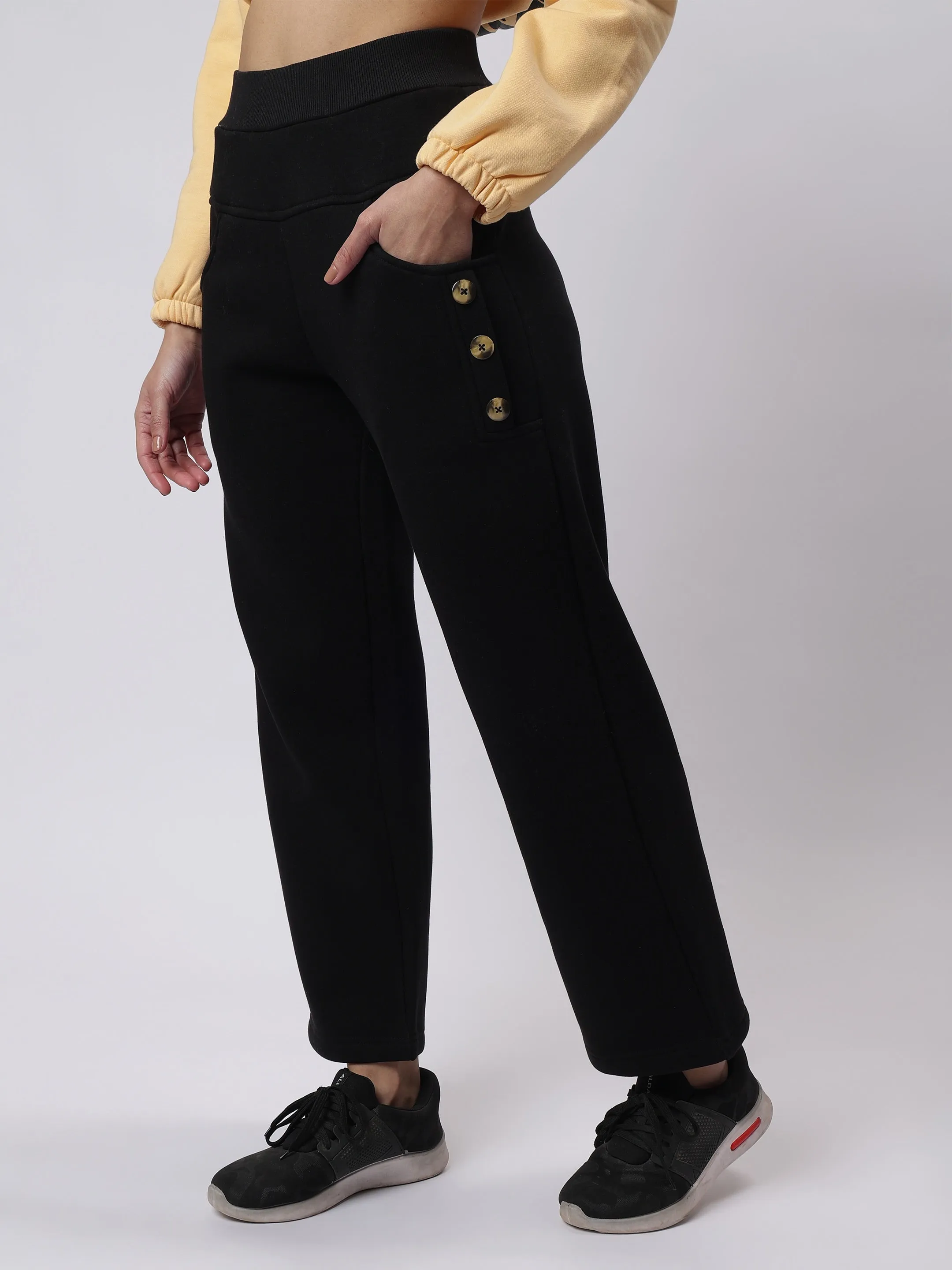 Yellow and Black Button Accent Co-Ord: Everyday Ease